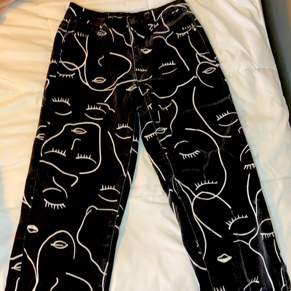 Black & White Face Jeans